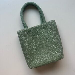 Elegant Green Beaded Handbag